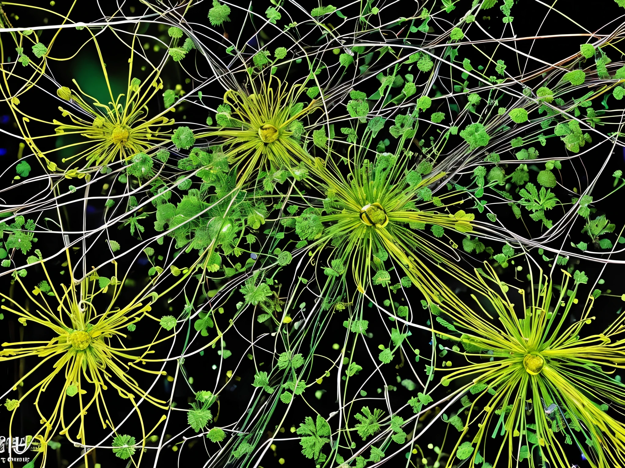 A vividly vibrant Andrographolide molecule, its structure intricately detailed and bursting with color against a stark background. This stunning image of the chemical compound is like a work of art in a scientific journal, showcasing its beauty and complexity. The composition is rich in hues of green and yellow, with delicate lines and shapes creating a mesmerizing pattern. The high resolution and clarity of the image highlight the flawless beauty of this natural substance, making it both visually appealing and scientifically informative. .