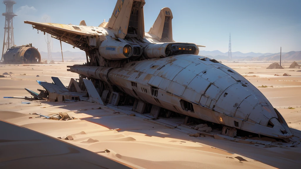 space aircraft, space ship, starship, desert, abadoned ship, disaster ship, abadoned structure, oval aircraft, covered by sand, covered by dune