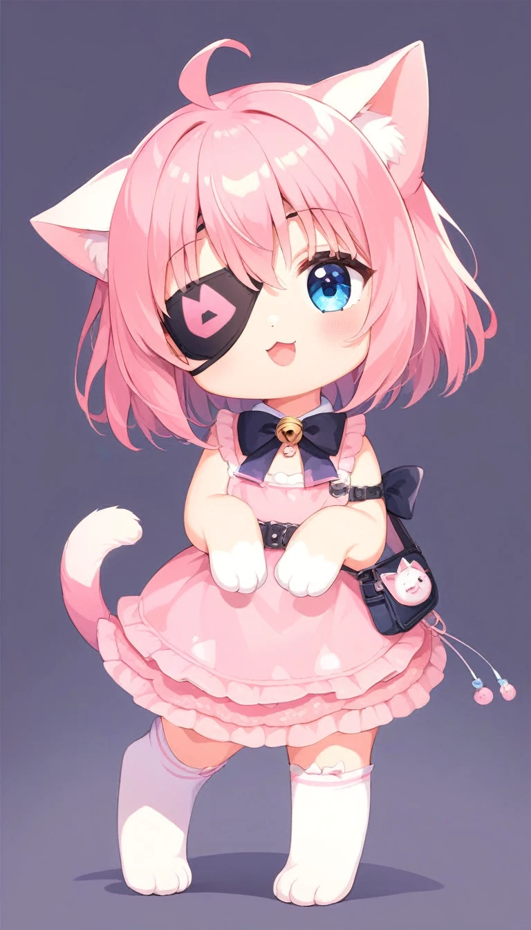 score_9, score_8_up, score_7_up, detailed, rating safe, absurdity, full body, cat, cute, looking at viewer, eyepatch, 