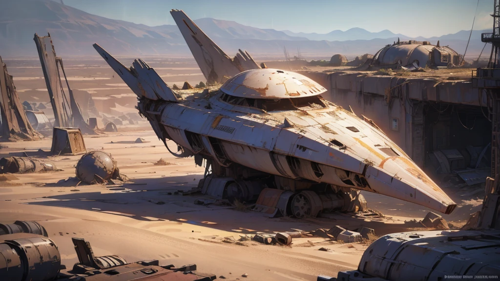 space aircraft, space ship, starship, desert, abadoned ship, disaster ship, abadoned structure, oval aircraft, covered by sand, covered by dune