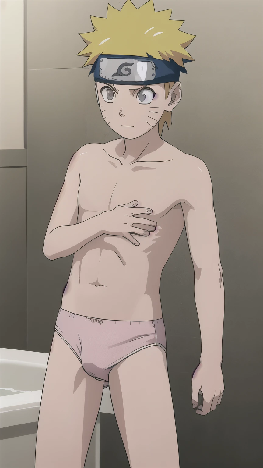 Naruto, shirtless, underpants, pink brief, bathtub, s,