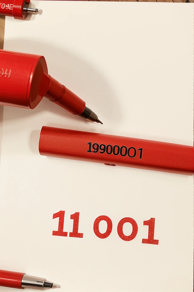 make a red pen logo accompanied by the number 1901