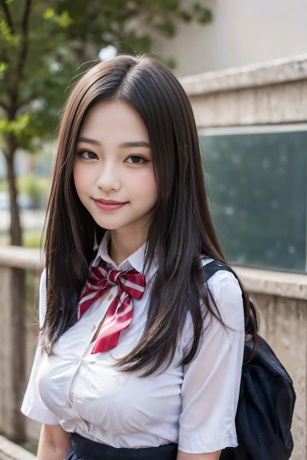 resolution, 1 girl, looking at the viewer,young beautiful japanese woman, super cute face, gorgeous appearance, big breasts,long bob hair,smile,(school uniform:1.3),beautiful eyes,(It's windy:1.3), Walking down a crowded street with a smile,glossy lips, double eyelids in both eyes, natural makeup, long eyelashes, Shiny and smooth light brown long bob hair, asymmetrical bangs, shiny skin, center image, High resolution, high detail, detailed hairstyle, detailed face, great movie lighting, octane rendering, lively, surreal, perfect limbs, perfect anatomy, Spreading hair、Slender beauty:1.4、((saggy breasts:1.4))、Breast exposed、slim abs、Narrow waist、(smile:1.2) 、(pleated mini skirt、Lift up the hem of your skirt:1.2))、Slender and long beautiful legs、Open your feet wide、(Sheer black stockings:1.2)、(lace panties:1.2、Beautiful pussy exposed、Kupaa、pussy creampie、pubic hair:1.1)、(from below:1.2)、Backlight、