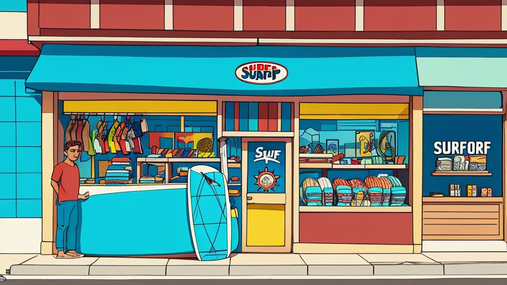 surf shop   store cartoon  
