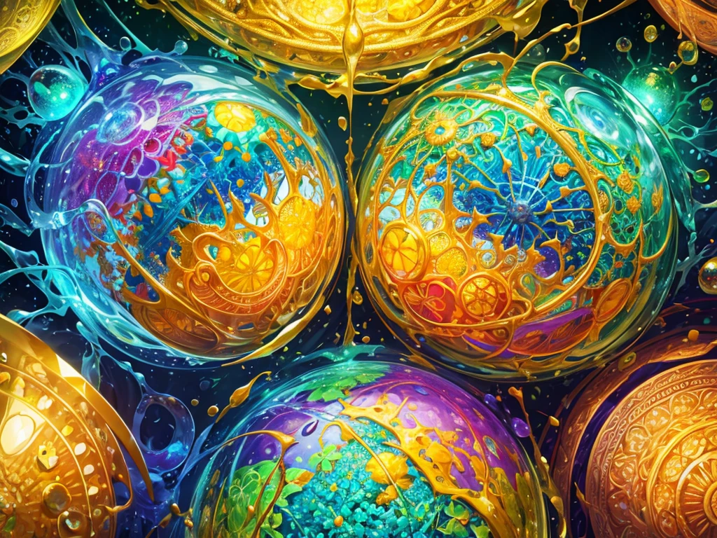 A vividly vibrant Andrographolide molecule, its structure intricately detailed and bursting with color against a stark background. This stunning image of the chemical compound is like a work of art in a scientific journal, showcasing its beauty and complexity. The composition is rich in hues of green and yellow, with delicate lines and shapes creating a mesmerizing pattern. The high resolution and clarity of the image highlight the flawless beauty of this natural substance, making it both visually appealing and scientifically informative. .