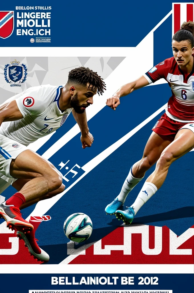 Une affiche du match de l'Angleterre contre la Serbie avec bellingham dessus 