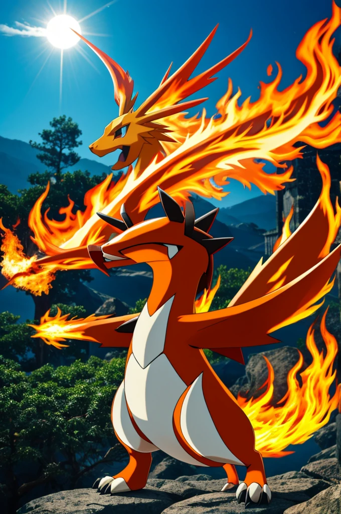 Pokemon ciervo de fuego estilo anime