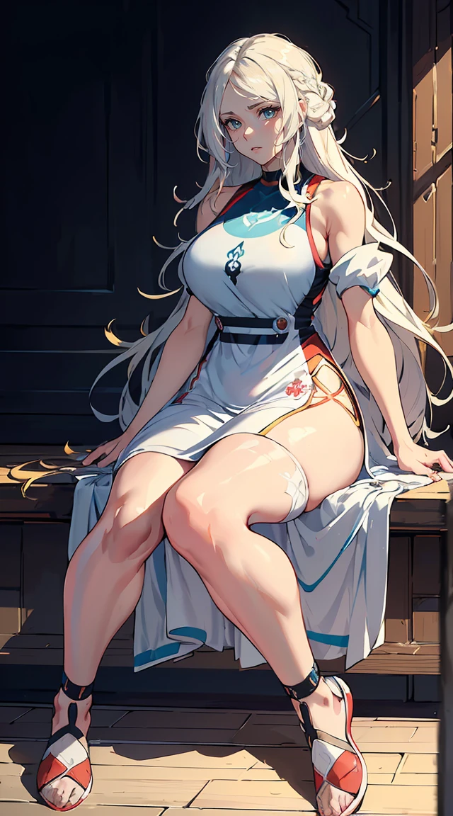 handsome mature woman,Long wavy white hair,Hyperresolution,accuracy,Detailed rendering,(Subtle facial image)(Image of fine hair)(topquality)(Masterpieces of masters)(High degree of completeness)(A sense of atmosphere)tmasterpiece,Super detailed and super detailed(half-body portrait)((Masterpiece, Highest quality)), Detailed face, CharacterDesignSheet, full bodyesbian, Full of details, Multiple poses and expressions, Highly detailed, Depth, Many parts,Beautiful,Extremely beautiful,High Balance, Natural light, drawn art style, white hair, curly hair down to ankles, ankle length hair, (((Ankle length hair))) (((thick hair))) (((pokemon trainer)))(((Pokemon gym leader))))(((Gym clothes)))(((Sporty outfit)))(((nO DRESS))) (((bAEBALL CAP)))(((Gym outfit)))(((Workout outfit)))