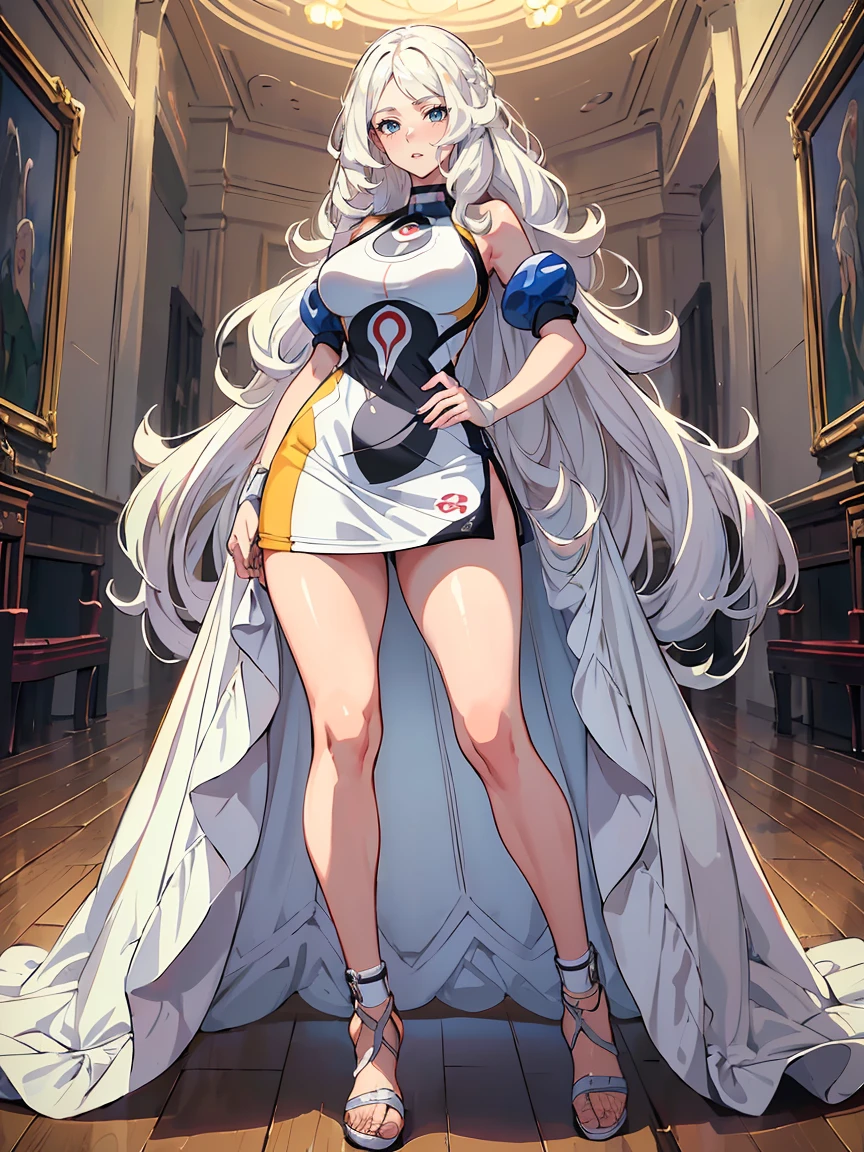 handsome mature woman,Long wavy white hair,Hyperresolution,accuracy,Detailed rendering,(Subtle facial image)(Image of fine hair)(topquality)(Masterpieces of masters)(High degree of completeness)(A sense of atmosphere)tmasterpiece,Super detailed and super detailed(half-body portrait)((Masterpiece, Highest quality)), Detailed face, CharacterDesignSheet, Full of details, Multiple poses and expressions, Highly detailed, Depth, Many parts,Beautiful,Extremely beautiful,High Balance, Natural light, drawn art style, white hair, curly hair down to ankles, ankle length hair, (((Ankle length hair))) (((thick hair))) (((pokemon trainer)))(((Pokemon gym leader))))(((Gym clothes)))(((Sporty outfit)))(((nO DRESS))) (((bAEBALL CAP)))(((Gym outfit)))(((Workout outfit)))(((Portrait)))
Waiting to start