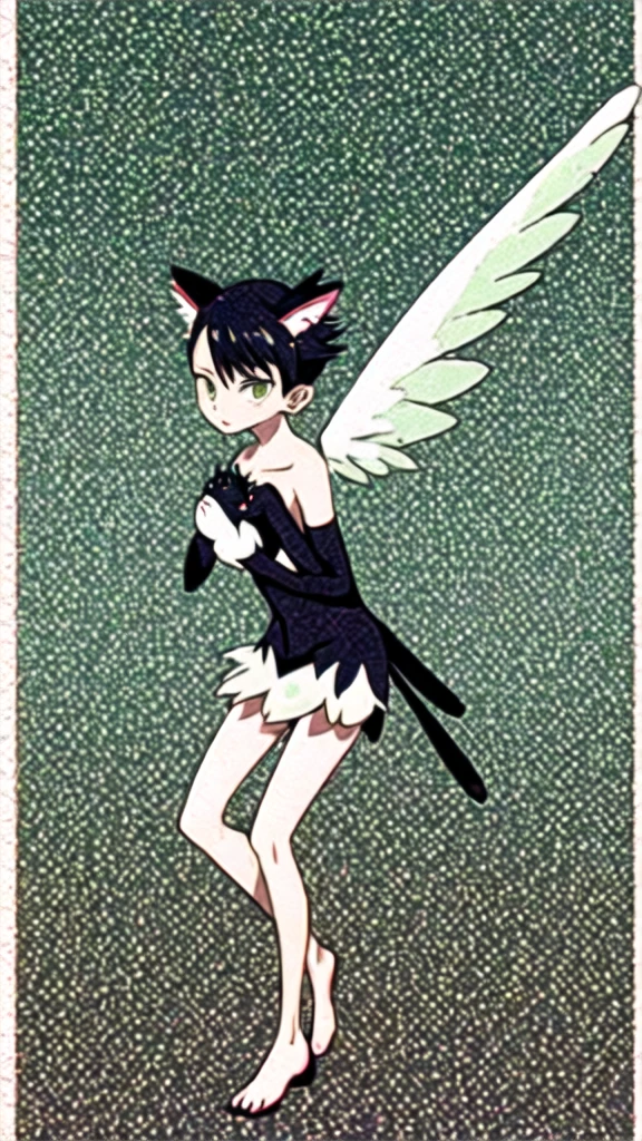 1 cat, with wings, and green eyes, Pokémon