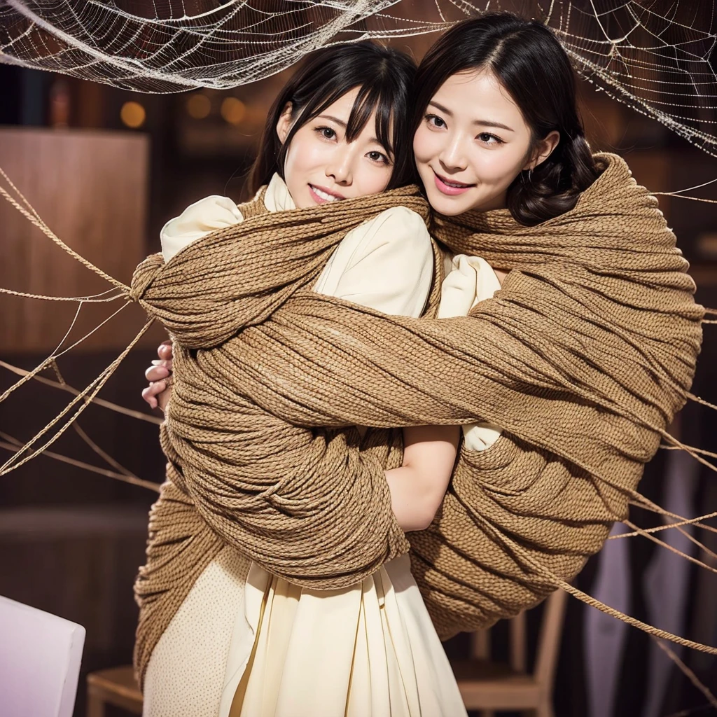 Painful expression、Highest quality,Tangled in the same rope、They are hugging each other、一緒に一つのcocoon化、Japanese women、互いにThey are hugging each other、Lots of women in tight web bondage、Super detailed,classroom,Realistic,Hanging,spiderweb,Long spider paws,beautiful girl,despair的な闘争,Intertwined,despair,cocoon、Gyūgyū、Thousands of women、Hugging、