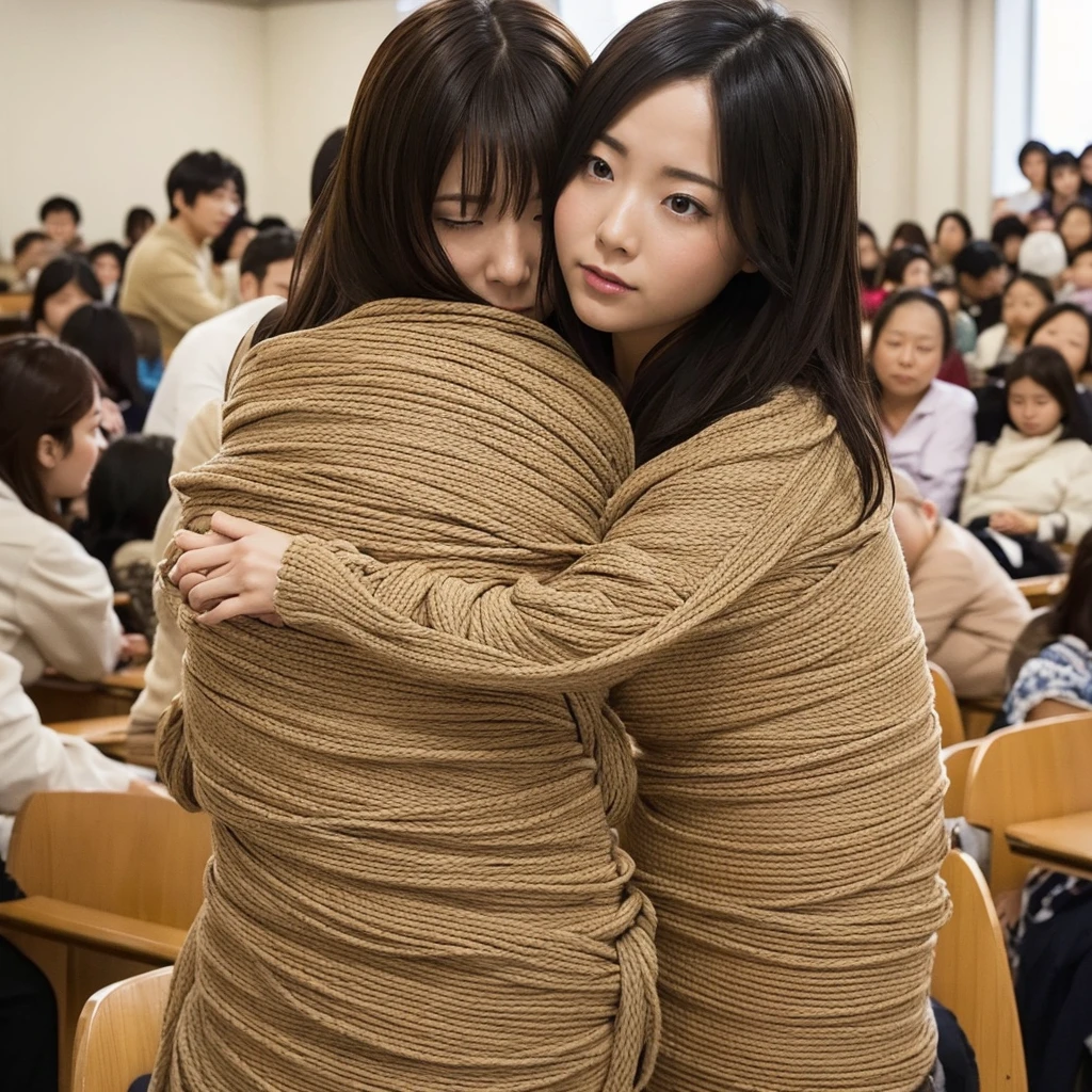 Painful expression、Highest quality,Tangled in the same rope、They are hugging each other、一緒に一つのcocoon化、Japanese women、互いにThey are hugging each other、Lots of women in tight web bondage、Super detailed,classroom,Realistic,Hanging,spiderweb,Long spider paws,beautiful girl,despair的な闘争,Intertwined,despair,cocoon、Gyūgyū、Thousands of women、Hugging、