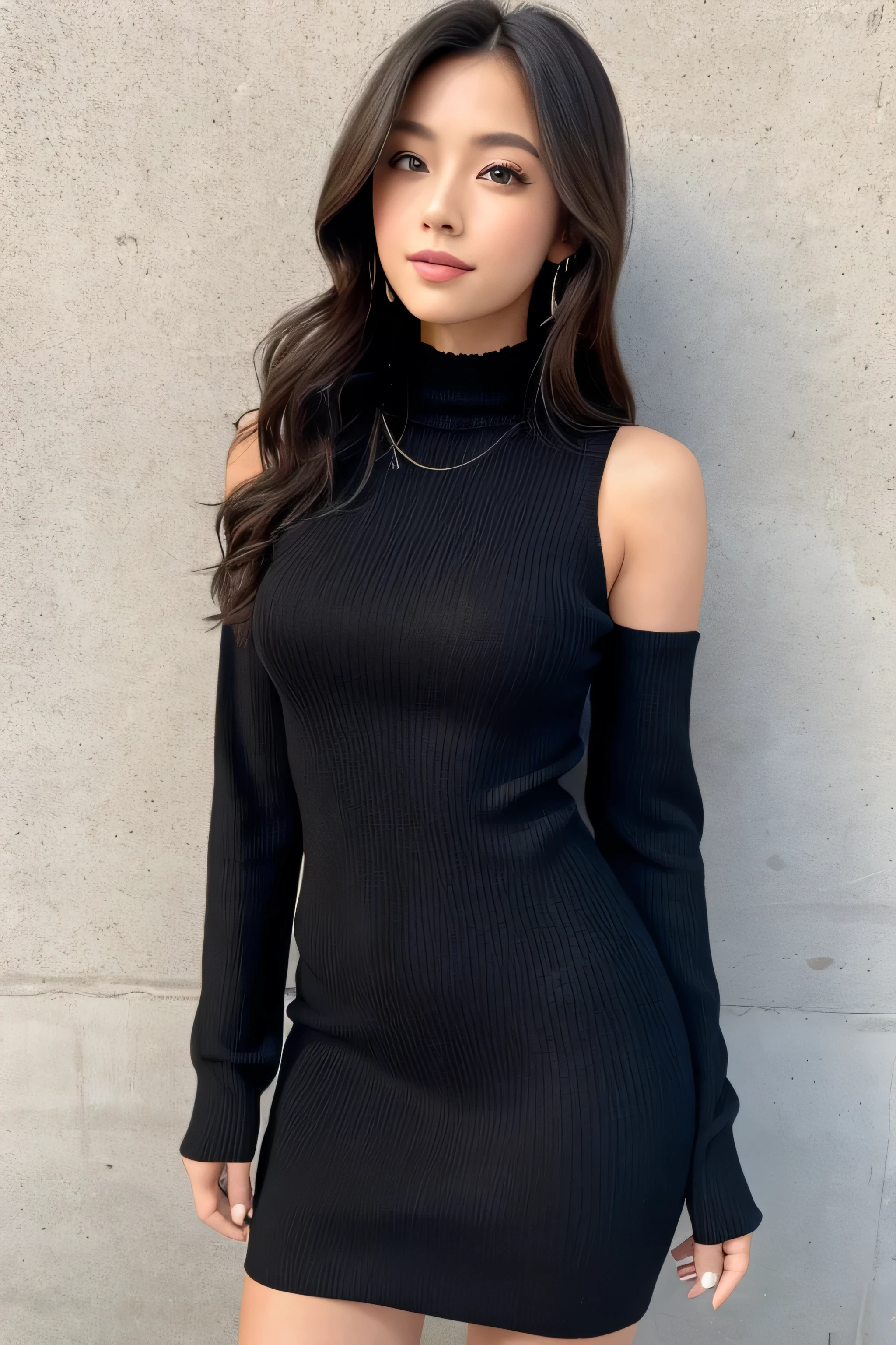 Black knit dress beauty