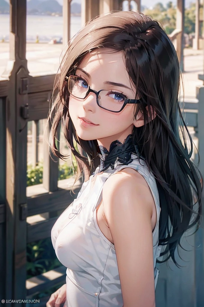 NSFW:1.5,最high quality, high quality, High resolution, high quality texture, high quality shadows, High resolution, Beautiful details, Detailed CG, Detailed Texture, Realistic representation of face, Realistic, colorful, delicate, Cinematic Light, Side light, Lens flare, Ray Tracing, sharp concentrated, (1 Girl,concentrated:1.3), ( Intricate details, compensate, PureErosFaceV1:0.5), (細部まで美しいdelicateな顔, 緻密で美しいdelicateな瞳, Perfect Facial Proportions, Dense skin, Optimal ratio of four fingers to one thumb, Beautiful breasts, Beautiful Hips, Smooth upper abdomen, Tilt,Blue Eyes Glasses Mature Woman Ao dai Halong Bay cruising adventurous journey gaze of love, impregnate me, lips of temptation, A sweet smile, 30 years old, full body figure