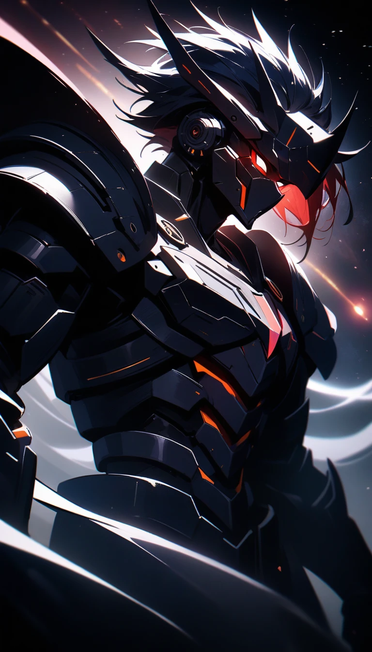 potrait of future badass samurai cyborg , detail armor , vibrant colour , 
galaxy with solar system as background, [cinematic, soft studio lighting, backlighting, dark background] cinematic light , 4K , high contrast