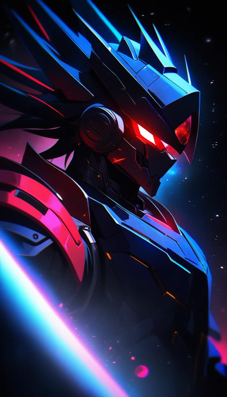 potrait of future badass samurai cyborg , detail armor , vibrant colour , 
galaxy with solar system as background, [cinematic, soft studio lighting, backlighting, dark background] cinematic light , 4K , high contrast