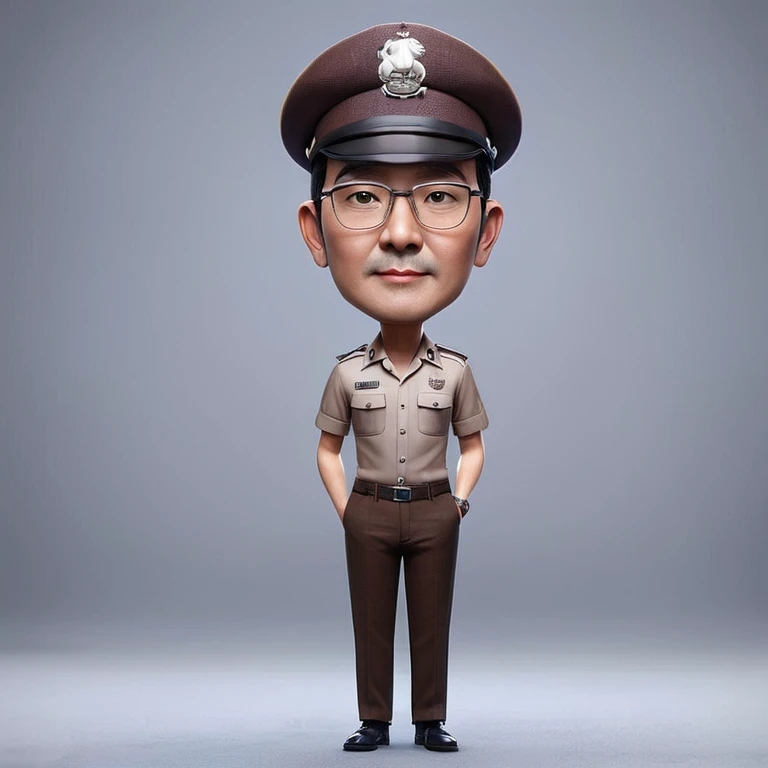 Real realistic 4D caricature photo, big head, full body, photo of a couple with Asian faces, adult male, 50 years old, thin body,clean face, clear glasses, 1wearing a black skullcap,, wearing a white Koko Muslim shirt, flannel patterned sarong, flip-flops,shoes, adult woman, 40 years old, wearing the hijab, wearing a white Muslim robe, standing in a pose facing the front while leading a goat , with the front yard of the mosque in the background.