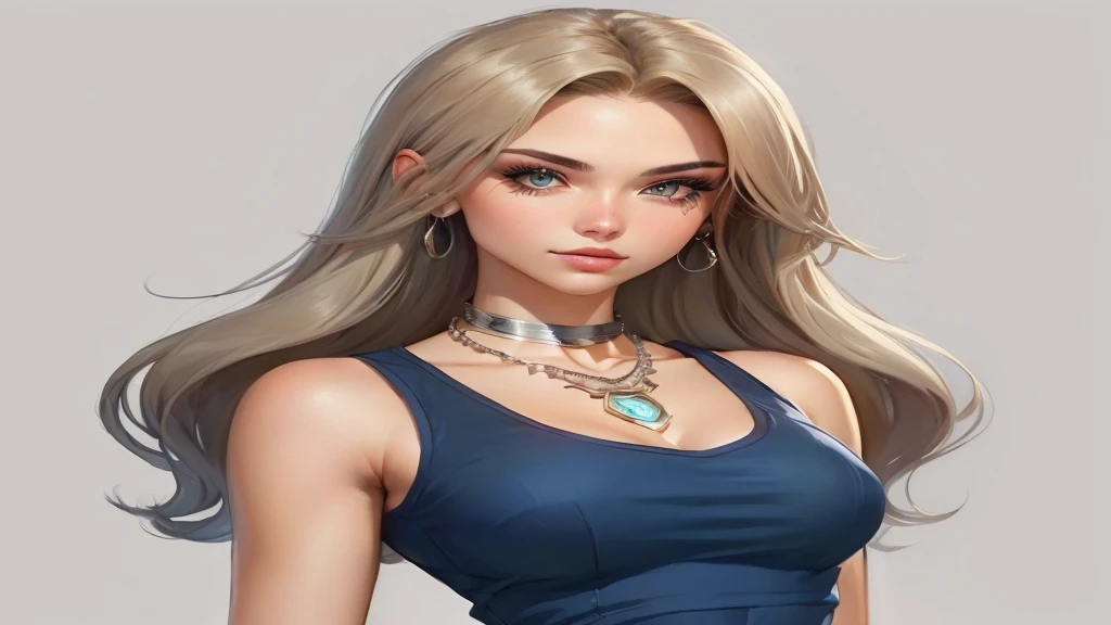 a close up of a woman with a necklace and a necklace on, style artgerm, ig model | artgerm, realistic artstyle, portrait knights of zodiac girl, in the style artgerm, drawn in the style of artgerm, in style of artgerm, urban girl fanart, artgerm portrait, cartoon artstyle