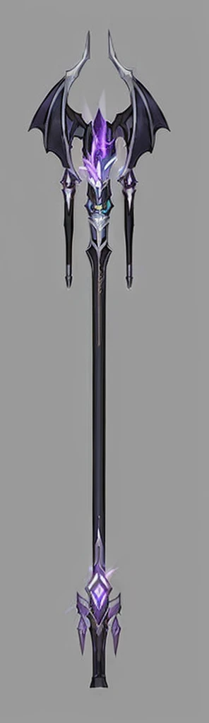 A very long sword，It has purple and black patterns on it, realistic lance, sci-fi sword, Dragon Staff, Concept Art | Dyson, Conceptual, thick warframe legs, Vertical Microphone, Long-distance full-body view, Nocturne from League of Legends, Loers, Pole arm, intravenous pole, Thick and smooth Warframe legs, pillar