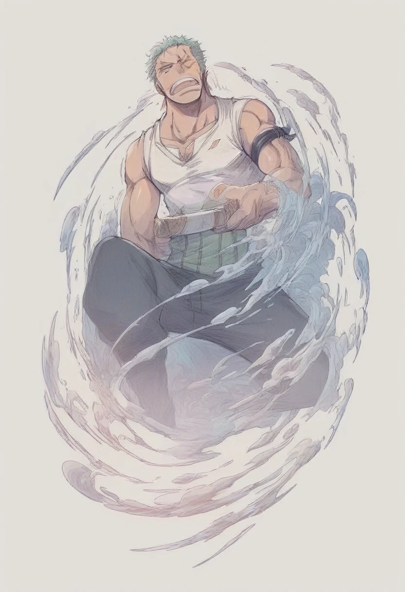 Zoro, durmiendo, barco, sin polera
