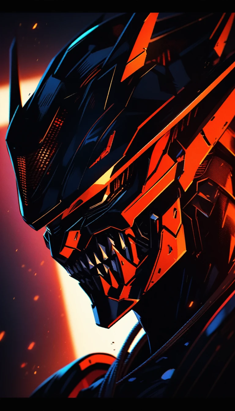 potrait of future badass samurai cyborg , detail armor , vibrant colour , [cinematic, soft studio lighting, backlighting, dark background] cinematic light , 4K , high contrast
