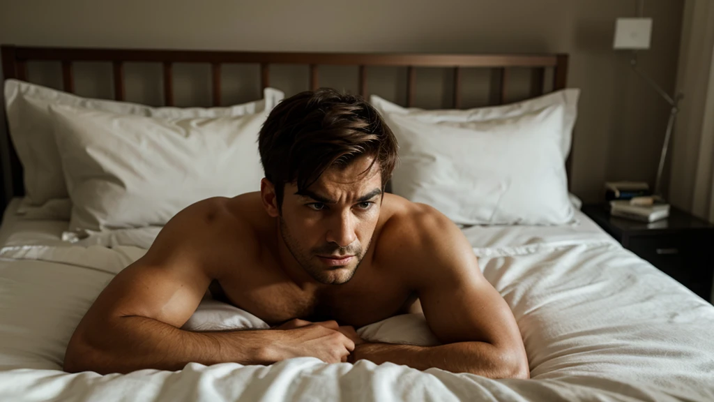 Man in bed scared
