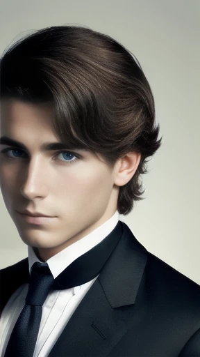 Young  Abramowicz man medium hair  focus on the face, color photo