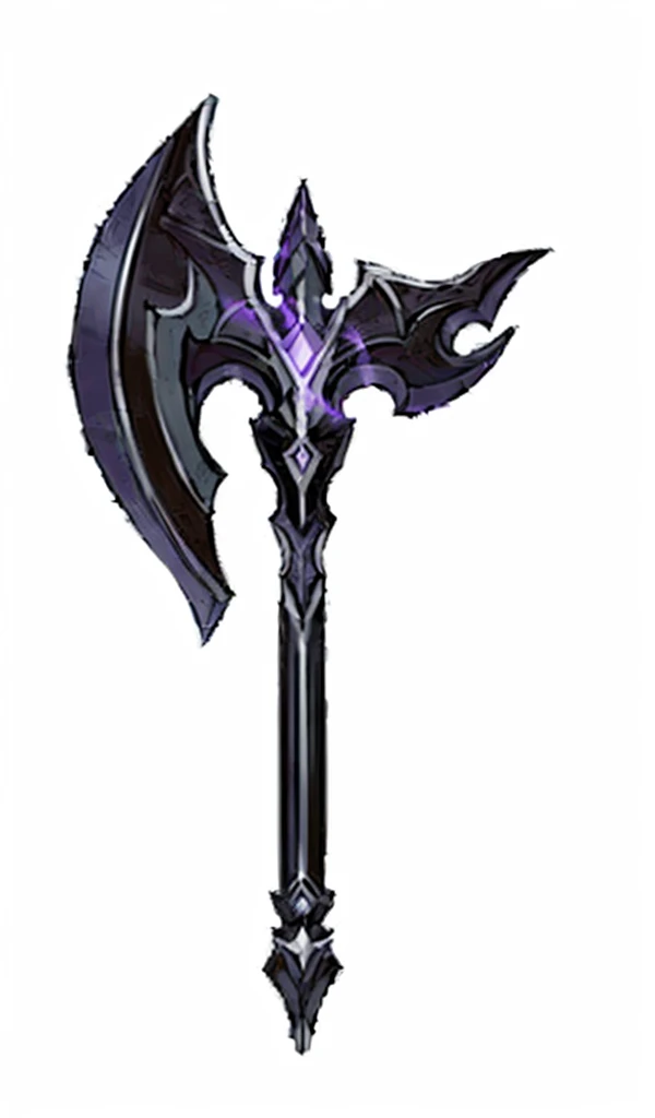 A black and purple weapon with a large blade, Sword weapons, Fantasy Scythe, World of Warcraft Blizzard Weapon Art, Intricate Fantasy Spear, Tomahawk, Fantasy weapons, Axe element, halberd, sword, Tomahawk, The style of the Ghost Slayer Blade, Leviathan Axe, Dragon Staff, Hammer Weapon, polearm sword, Fantasy Blade