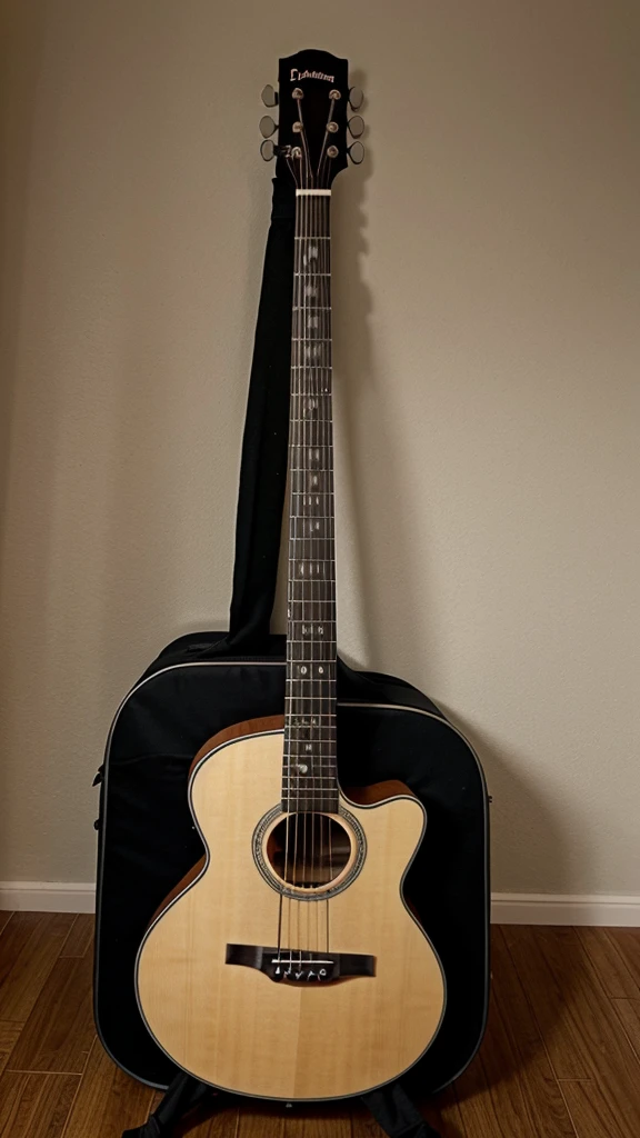 Guitarra de huesos y rosas negra