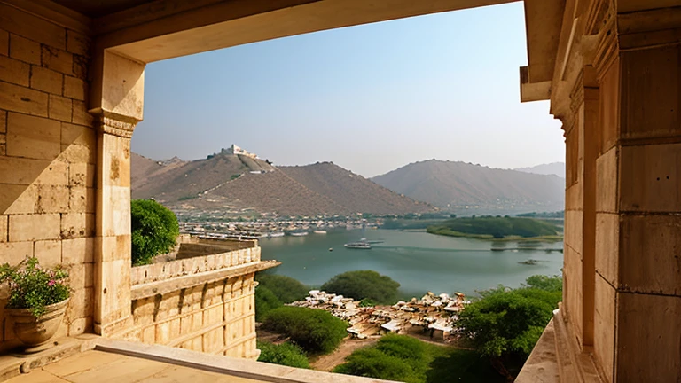 This is the Udaipur Fort. This is the outside view of the fort. There are soldiers outside and above the fort to protect the fort