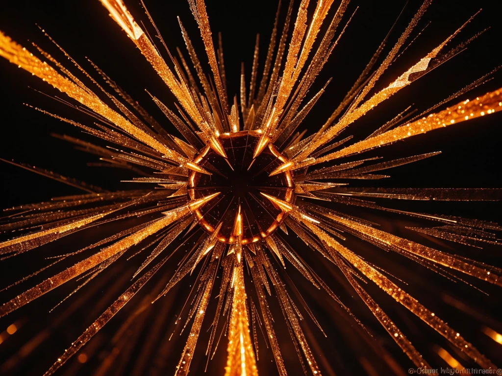 A dazzlingly explosive nitrocellulose crystal, shimmering with hues of fiery reds and brilliant oranges, stands out against a backdrop of darkened surroundings. This intricate image, likely a close-up photograph, captures the intricate details of the delicate yet powerful substance, highlighting the intense beauty of its molecular structure. The sharp focus and vivid colors create a striking visual impact, showcasing the sheer quality and artistry of the composition.