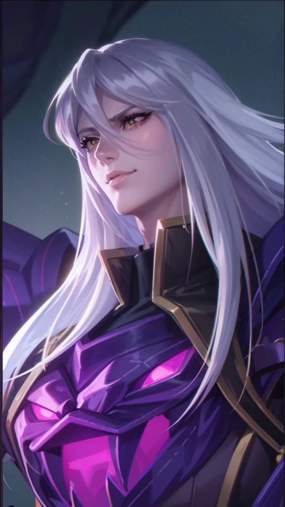 girl, Flowing blond hair, Yellow eyes, Golden Imperial Clothes, Neckline, Japanese cartoons, Clear sky in the background,Flashing lights, Dynamic Angle, Arrogant laughter
