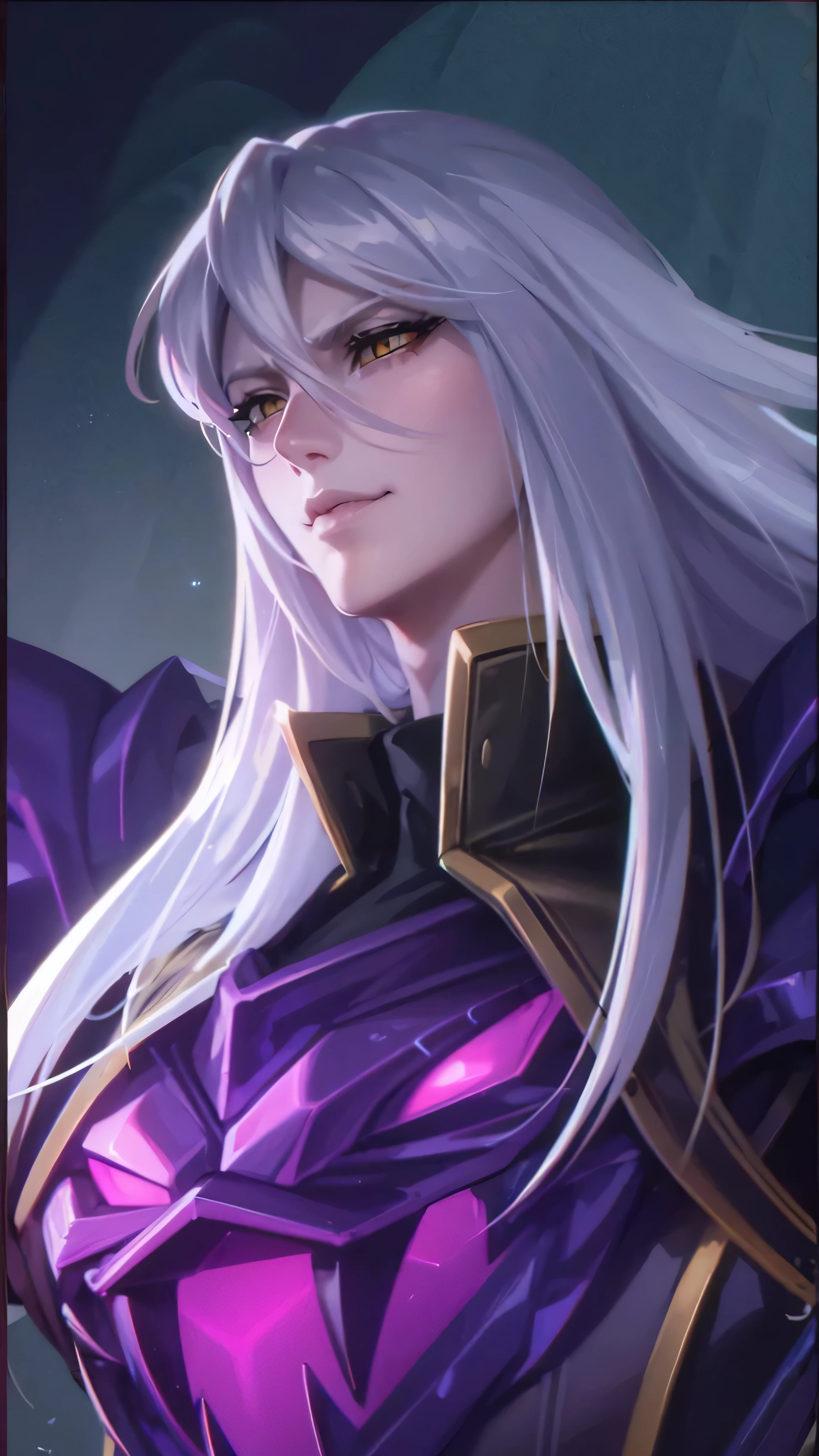 girl, Flowing blond hair, Yellow eyes, Golden Imperial Clothes, Neckline, Japanese cartoons, Clear sky in the background,Flashing lights, Dynamic Angle, Arrogant laughter