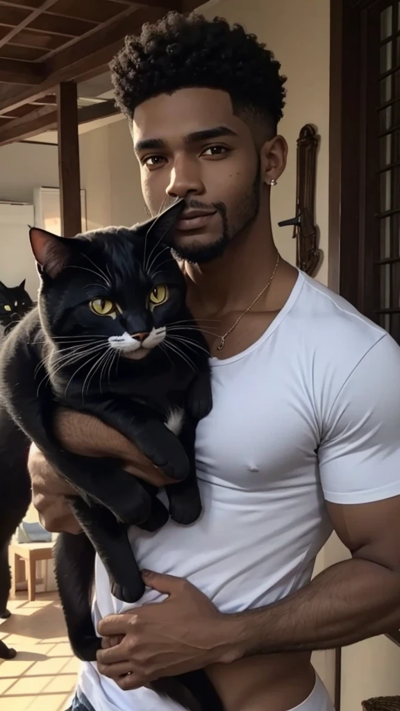 Homem negro gay orelhas de gato