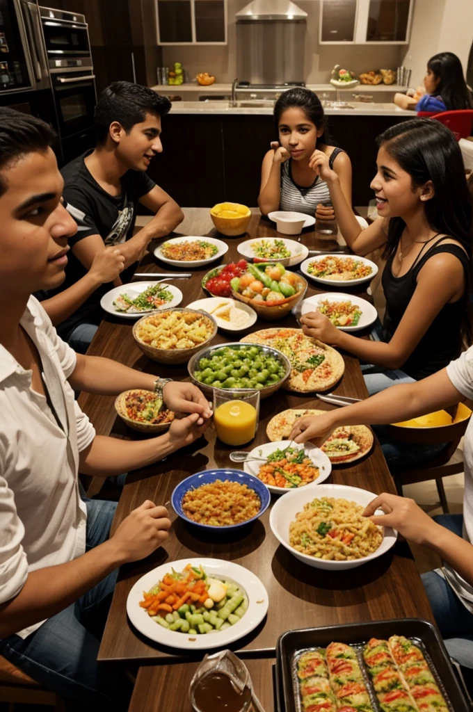Jovenes tirando comida y unas personas necesitadas viendolos