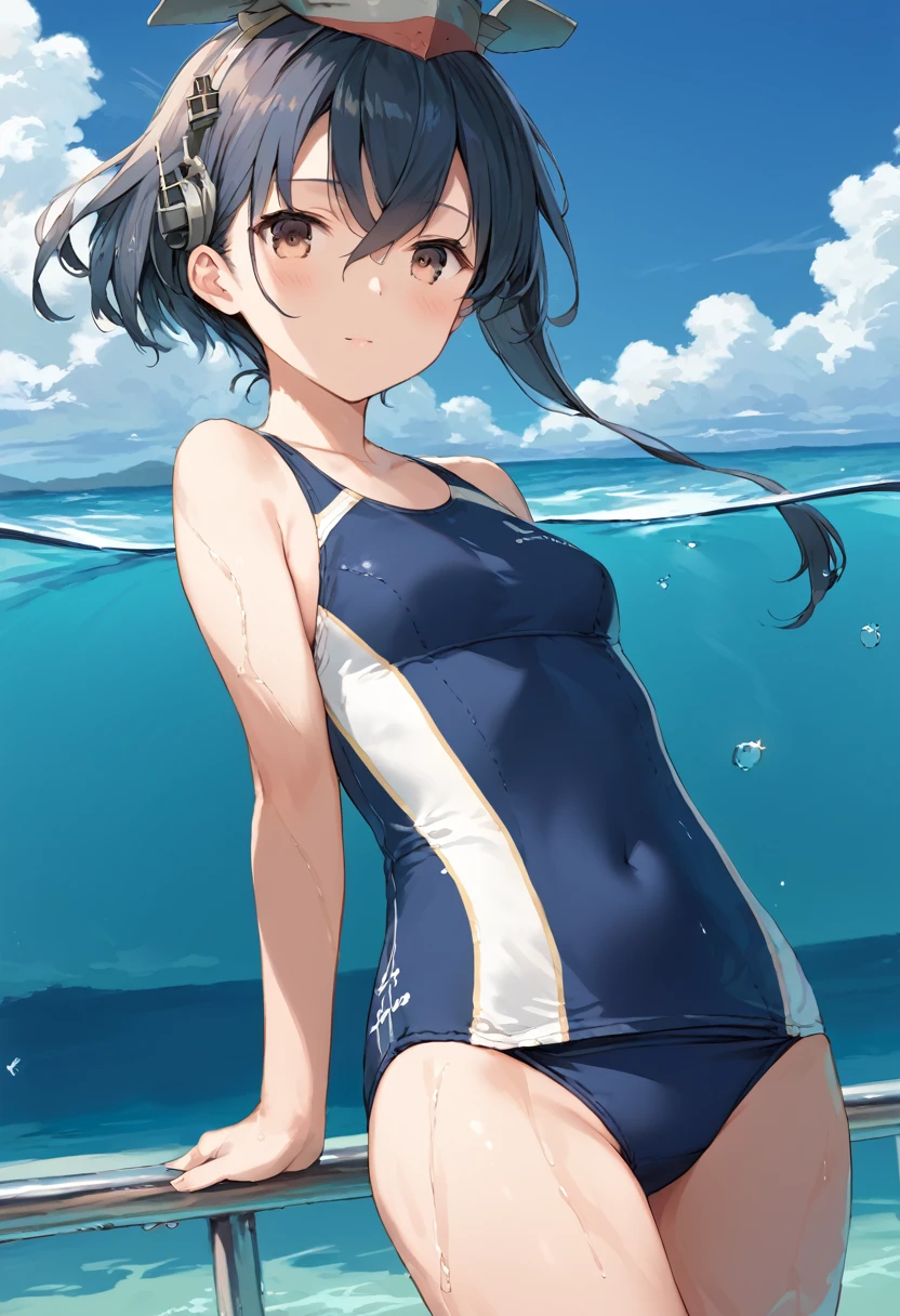 score_9,score_8_up,score_7_up,source_anime,cowboy shot,masterpiece,best quality,details background,extremely detailed,1girl,1girl,i-13(kancolle),swim suit