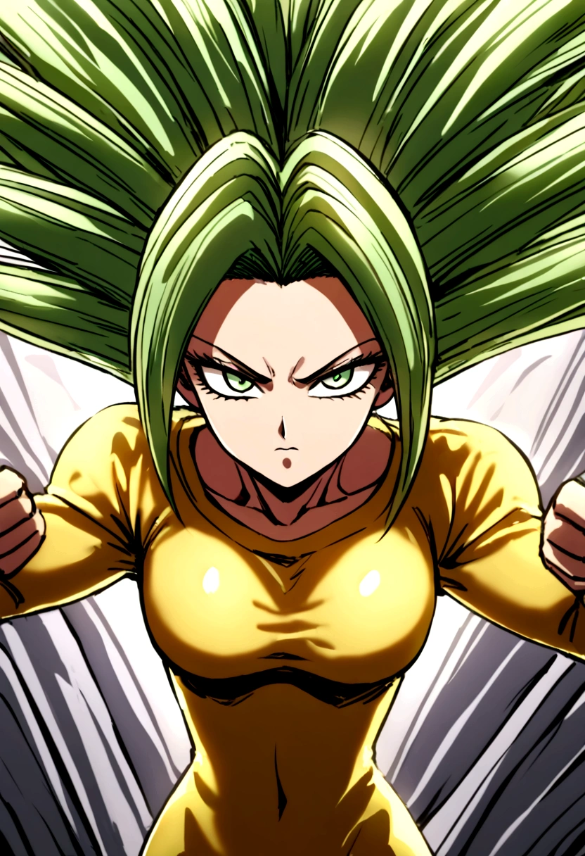 Kefla con pelo negro estilo One punch man