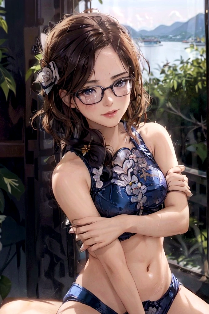 NSFW:1.5,最high quality, high quality, High resolution, high quality texture, high quality shadows, High resolution, Beautiful details, Detailed CG, Detailed Texture, Realistic representation of face, Realistic, colorful, delicate, Cinematic Light, Side light, Lens flare, Ray Tracing, sharp concentrated, (1 Girl,concentrated:1.3), ( Intricate details, compensate, PureErosFaceV1:0.5), (細部まで美しいdelicateな顔, 緻密で美しいdelicateな瞳, Perfect Facial Proportions, Dense skin, Optimal ratio of four fingers to one thumb, Beautiful breasts, Beautiful Hips, Smooth upper abdomen, Tilt,Blue Eyes Glasses Mature Woman Ao dai Halong Bay cruising adventurous journey gaze of love, impregnate me, lips of temptation, A sweet smile, 30 years old, full body figure, sweat,missionary,1boy,penis,lying,vaginal, pov,spread legs,sex Pregnant women