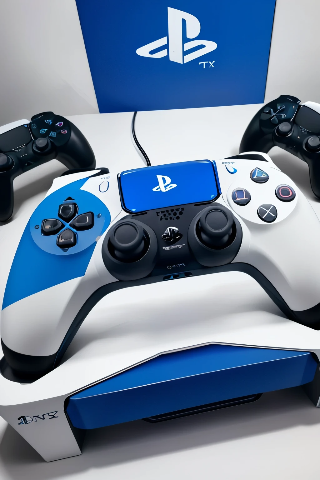 CONTROLE GAMER ESTILO PLAYSTATION 5 TROCAR LOGO PLAYSTATION 5 PELA ESCRITA GAMERXS
