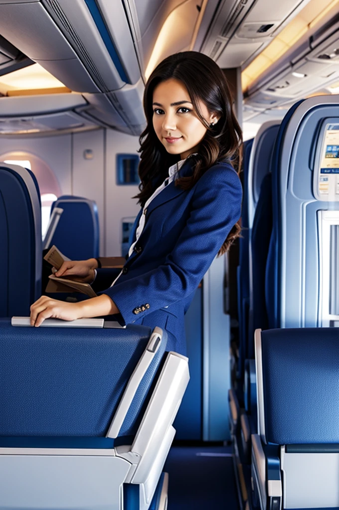 a woman on a plane  