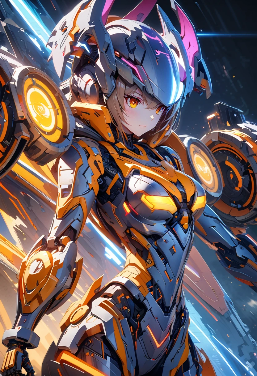 Anime style image of a woman with a skeleton body and helmet, Unreal Engine rendering + goddess, Biomechanics OPPEIN, Highly detailed cybernetic mechanics, White biomechanical details, female body, 3D rendering character art 8k, detailed body, complex machinery, cybernetic and highly detailed