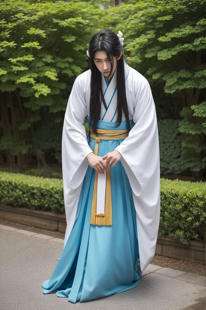 Beautiful Boy(male,{Kneeling in Hanfu}1.0)Long hair hanging on the ground