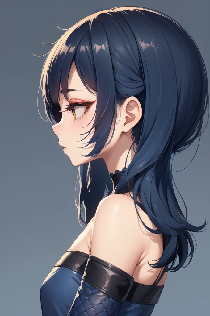 <lora:taimanin6In1_taimaninv1:0.8>, masterpiece, best quality, high quality, highres, absurdres, 1girl, solo, upper body, looking at viewer, rinko, very long hair, blue hair, hair between eyes, high ponytail, sidelocks, purple eyes