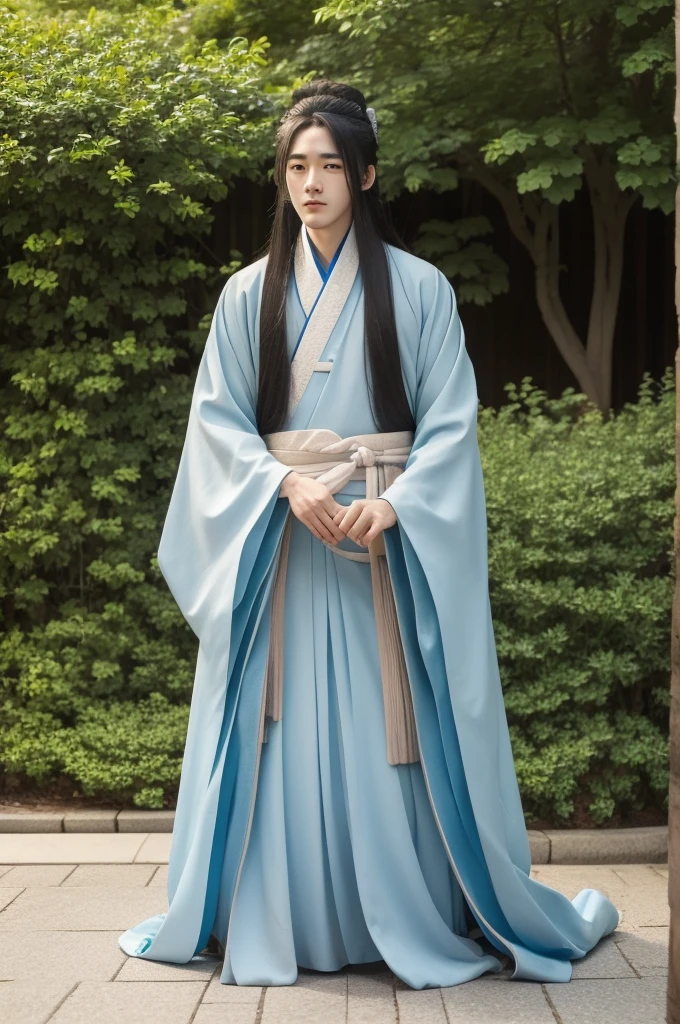 Beautiful Boy(male,{Kneeling in Hanfu}1.0)Long hair hanging on the ground