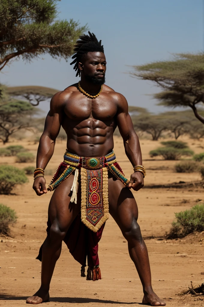 an african strong and mighty warrior