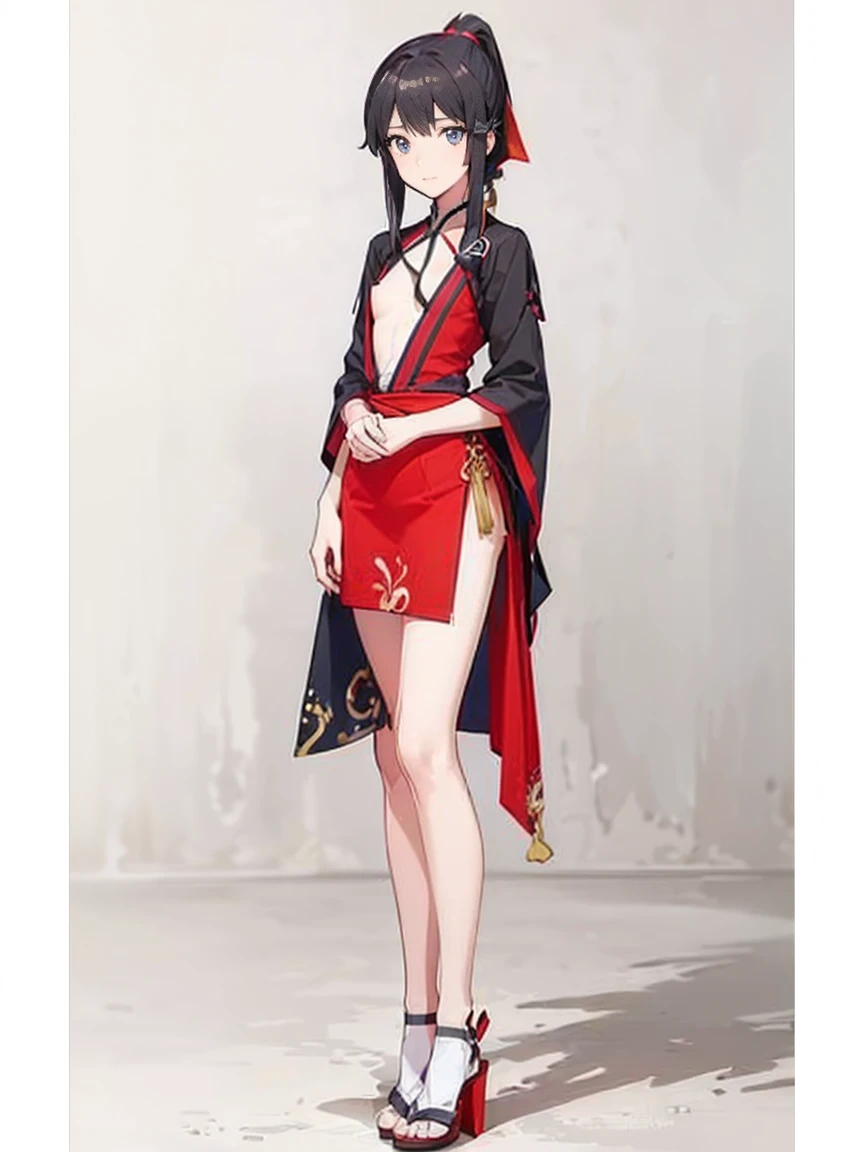 (( Fleet Collection、Kantai Collection、Yao、standing,multiple views、)),((nude))、woman,Full body photo, ((white background))) 、Best image quality, high quality, The background is clear,きれいなwoman, Japanese, detailed, detailed eyes, detailed skin, Beautiful Skin, 超High resolution, (reality: 1.4),とても美しいwoman, A little younger face, Beautiful Skin, thin, (Ultra-photorealism), (High resolution), (8k), (非常にdetailed) 、(Beautiful and detailed eyes), (非常にdetailed), (detailed face), Displaying the viewer, Fine details, detailed face, smile,Straight,Looking Ahead, StraightLooking Ahead, Photo Real, Baby Face,Hairstyle: ponytail、short hair,Brown Hair、smile、Very delicate body、Very flat chest、hair over one eye, from below,