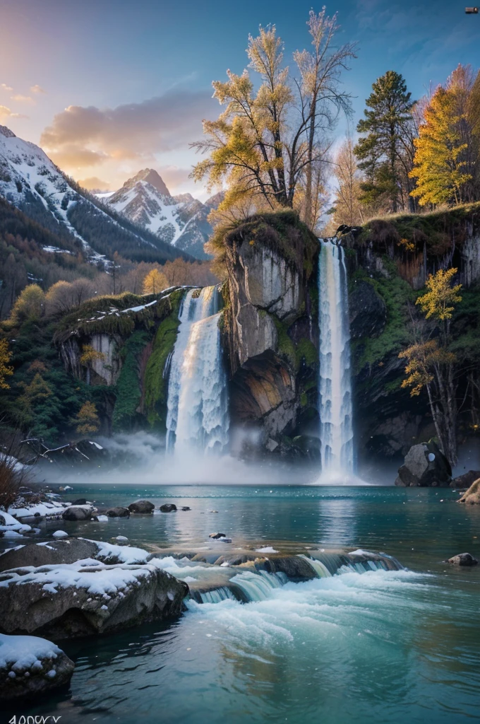 1girl in jiuzhaigou national park, china, fantasy landscape, snowy mountains, multicolored lakes, cascading waterfalls, vibrant colors, dramatic lighting, cinematic composition, highly detailed, photorealistic, 8k, ultra-detailed, realistic, (best quality,4k,8k,highres,masterpiece:1.2),ultra-detailed,(realistic,photorealistic,photo-realistic:1.37),concept art, epic, awe-inspiring, stunning, breathtaking, magical