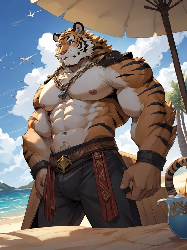 mercenary \(Zero's Spellbook\), Feline, Mammals, Pantherine, Tiger, Anthro, detailed, 全naked, fur, gray nose, male, Muscular, Muscular Anthro, Muscular male, Nipples, Pecs, pink Nipples, Anthro((dramatic))wonderful, Lewd pose, Low - Angle, Seaside, Sandy Beach, Water&#39;s Edge, naked, Spreading her legs, Fully nude, Erect, Big cock, No clothes, 素っnaked, Watching the audience, blush, Extreme perspectives and powerful compositions, Confused, (super detailed), furで覆われた, male, middle aged, Muscular, super detailed face, (1 Fine Eye Yell, middle aged, Motion Blur, (最high quality), (masterpiece), advanced details, high quality, Awards, High resolution, hd, 16k, (close:1.5)null, alone, striped body, striped fur, striped tail, stripe, tail, tail マーキング, White body, white fur,Contributor: Ashdod, , by null-ghost,By Lyndon, Pectoralis major, Between the legs, Fully nude, blush, Glare, humiliation