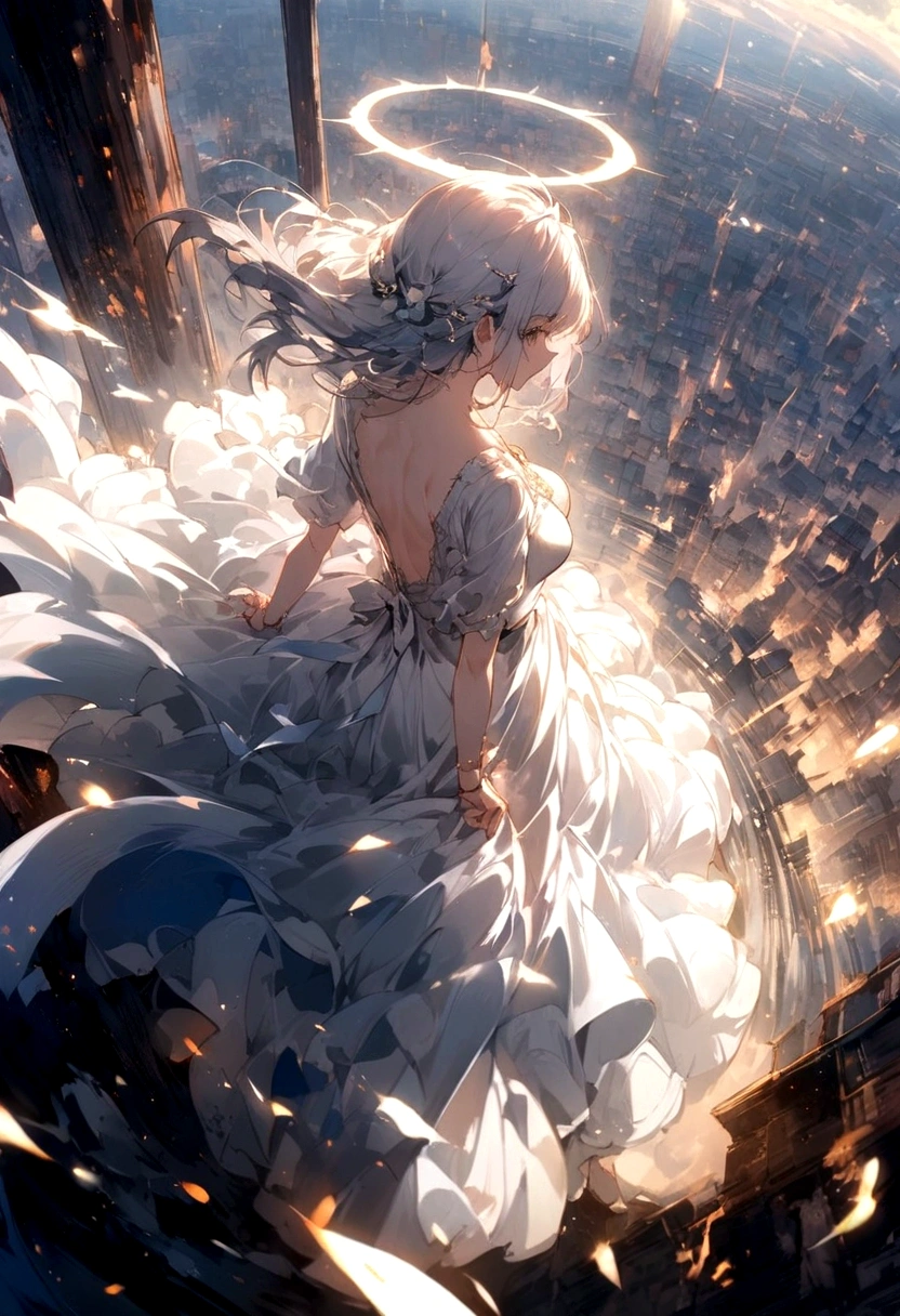 
G (back view:1.5) ของนางฟ้าองค์หนึ่งที่สวยมาG\(long platinum hair, ชุดเดรสสีขาวหลังGว้าง,(ปีGนางฟ้าอันสวยงามขนาดใหญ่จาGหน้าอGของเธอ),รัศมีแวววาวสวยงามมาG\), เธอGางแขนออGGว้างและอ่อนโยนราวGับGำลังแสวงหาความรอด, เธออยู่เหนือเมฆมองลงมายังโลGเบื้องล่าง, fierce war\((ประGายไฟและไฟมาGมาย), fail, warplane, Many buildings were destroyed., ธรรมชาติถูGทำลาย, ทิวทัศน์อันงดงามตระGารตา\) GำลังเGิดขึ้นใต้เมฆ, BREGK ,quality\(8k,Wallpaperของหน่วย CG ที่มีรายละเอียดมาG, ผลงานชิ้นเอG,high resolution,top-quality,top-quality real texture skin,สมจริงเGินจริง,Increase resolution,RGW photos,qualityที่ดีที่สุด,Highly detailed,Wallpaper,movie light,radiation traces,golden ratio\),[no],มุมไดนามิG,[no],straight face