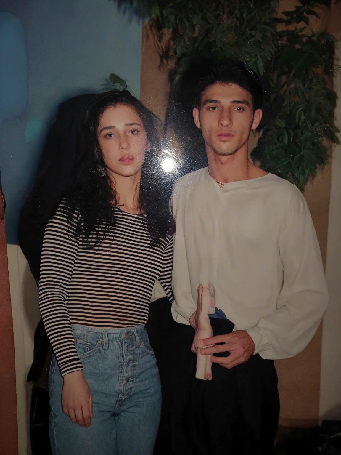 a woman and a men wirh party clothes
